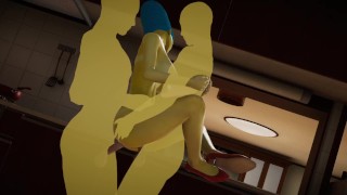 Marge Simpson has an encounter with two men