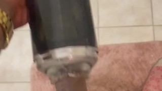 Masturbating BBC using fleshlight