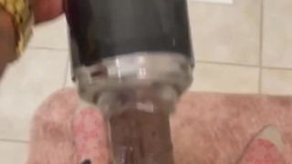 Masturbating BBC using fleshlight