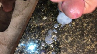 Eating my own cum - Super Close Up