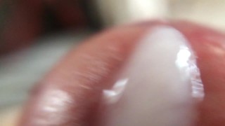 Penis Head on Ultra Closeup as Sperm Oozes Out of its Mouth