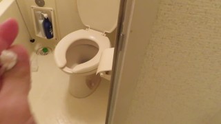 Throwing pink panties into the toilet bowl and pissing!