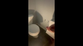 DECIMATING THIS TOILET WITH FREAK AMOUNTS OF MALE SQUIRTING CUM AND PEE -- SOOO MUCH