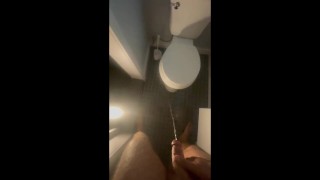 DECIMATING THIS TOILET WITH FREAK AMOUNTS OF MALE SQUIRTING CUM AND PEE -- SOOO MUCH