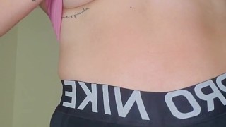 4k sexy gym wife TEASING you with her AMAZING HUGE 36DDD NATURAL TITS will make you CUM!! 🍉👄💦