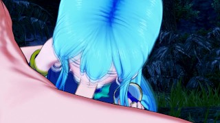 Aqua Konasuba BLOWJOB and DOGGY in cave (3d Hentai)