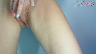 OOZING PUSSY DREAMS OF A BIG COCK! A LOT OF SLIME IN A SUPERB SHAVED PUSSY! - ANILOVEX
