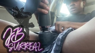 EBONY TRY NOT TO GET CAUGHT PARKING LOT MASTURBATION