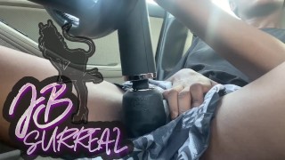 EBONY TRY NOT TO GET CAUGHT PARKING LOT MASTURBATION