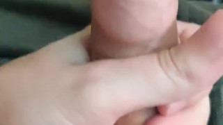 Bored jerking, massive gooey cumshot