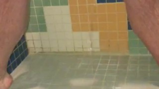 CloseUp Winking My Ass 4 Anal Sex With My Friend Dildo Doggystyle in a Public Shower at a Campground