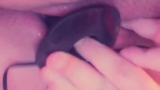 Tranny boy fucking his pussy