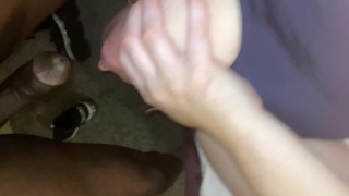 amazing snowbunny lends her mouth to a black bull
