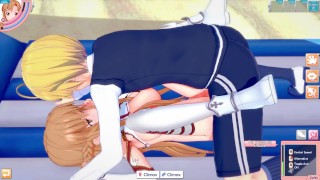Anime Sword art online Asuna gets FUCKED on the beach.