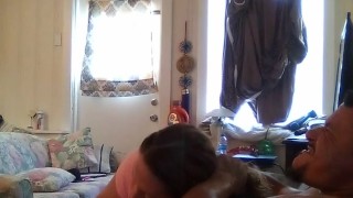 Cute girl seduces and gives blowjob to hot guy while he plays Fortnite part 1