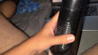 Cum on my Camera and Face after fleshlight fuck 4k
