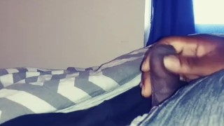 Massaging my black cock pt 2