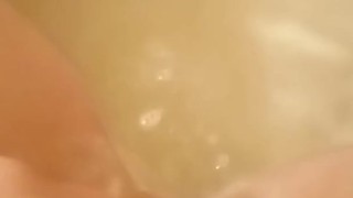 Washing and playing with baby's pussy 