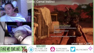 Centaur Breeding - Trans Cat Boy Plays with Hairy Pussy