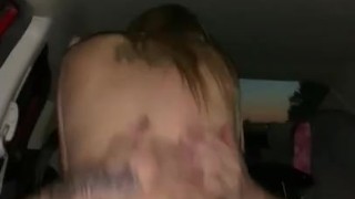 Amateur PAWG rides my dick on the top of a parking garage 