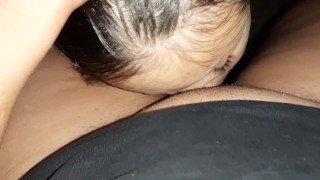 Pissed into my girlfriend's mouth in the forest, and then cum from her tongue - lesbian_illusion