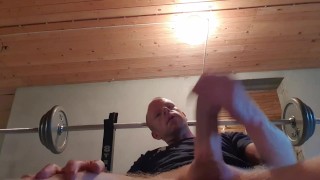 Sucking my own cock during a workout