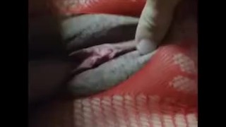 Fucking my red hot ass stocking