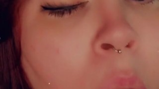 Sloppy wet dildo blow job 