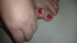 Soapy and sexy feet in the shower... 