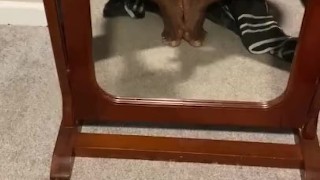Stroking my dick in the mirror …. CUMSHOT ON MIRROR 