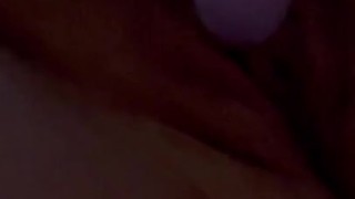 College girl playing with toy, solo play vibrator 