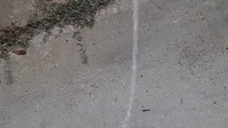 Pissing outside in the rain