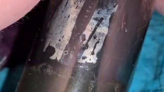 Pissing in a penis pump 2