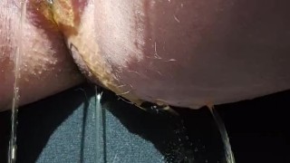Pissing on a chair 