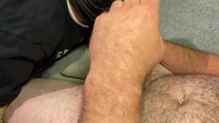 throat submits once more to married straight alpha's big cock