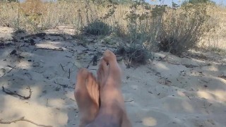 I'm on the beach in the shade