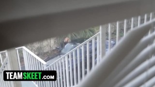 Shy blonde teen gets fucked out