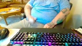 White Man in Collared Shirt 🏌️‍♂️ Takes Out Dick to Cum & Makes A Mess on Brand New Khaki Pants ⛳