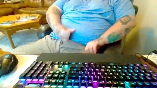 White Man in Collared Shirt 🏌️‍♂️ Takes Out Dick to Cum & Makes A Mess on Brand New Khaki Pants ⛳