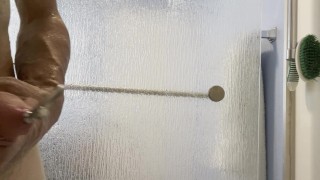 Using 8mm beaded sound on big white cock