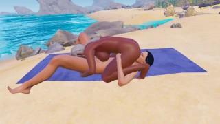 Lesbian Uncensored Animation 60 FPS | Nudis beach