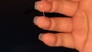 Licking my cum off my fingers 