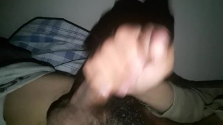 dark-haired boy shows tremendous hot latin cock with big balls