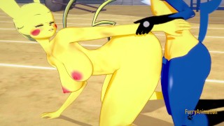 Pokemon Hentai Furry - Lucario x Pikachu hard sex