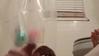 Femboy Tries New Dildo in Bathroom