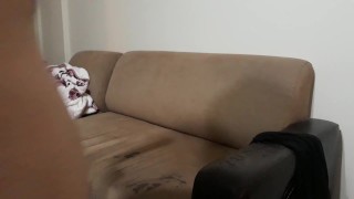 Chubby european boy masturbating anal with big horse dildo and lot of cums
