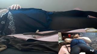 Spanking my ass in black sexy stockings I wore myself out and actually fell how embarrassing