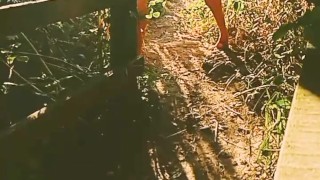 Fishnets and naked beside road