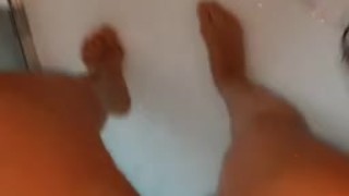 Peeing in the shower on my feet