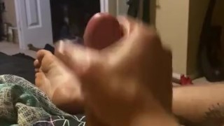 Stroking until I cum on myself 